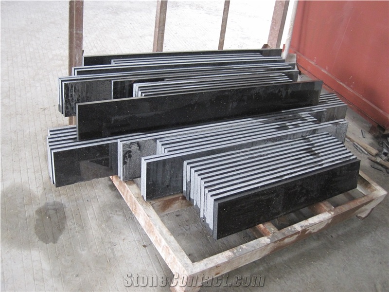 India Black Galaxy /Gold Star Galaxy Granite Steps & Stairs / Cut to Size