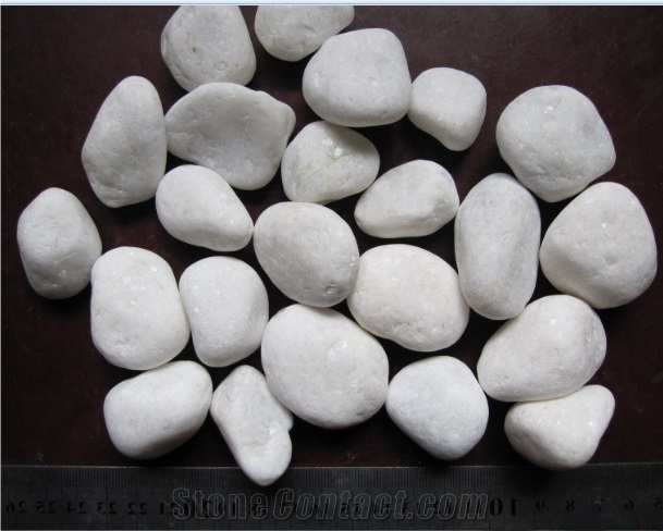 Snow White Natural Pebble , River Stone , Gravels