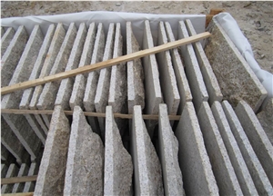 Desert Gold G682 Granite Natural Stone Mushroom Stone Tiles for Outside Wall Cladding, China Yellow Granite Mushroom Tiles