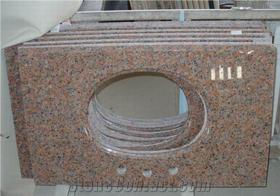 G386 Island Red Granite Polished Vanity Tops, China Red Granite Vanity