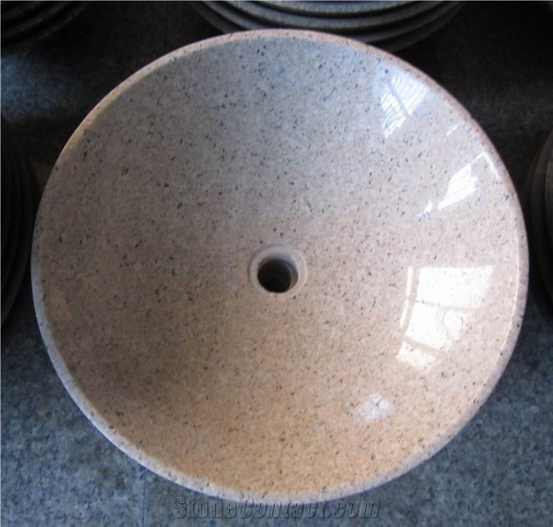 G681 Rose Pink Granite Round Basins & Sinks
