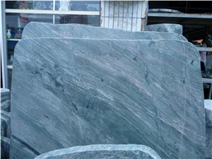 Nine Dragon Jade Green Marble Polished Table & Bench, China Green Marble Garden Table, Green Marble Exterior Table Sets