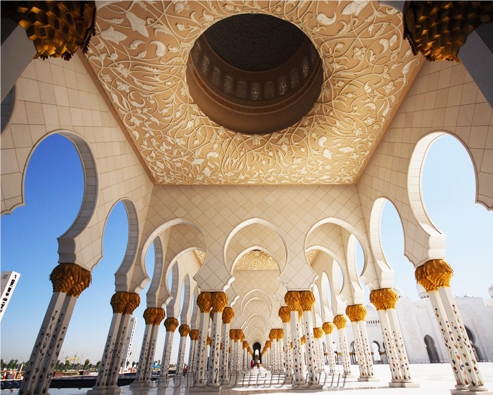 Sheikh Zayed Mosque Architectural Marble Columns, Thassos White Marble Colulmn