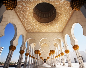Sheikh Zayed Mosque Architectural Marble Columns, Thassos White Marble Colulmn