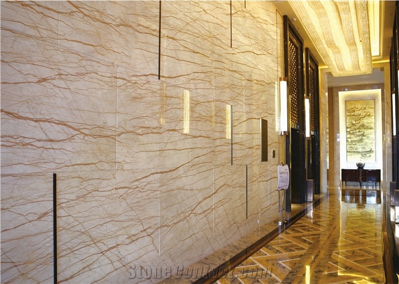 New Sofitel Gold Beige Marble Slab & Tile