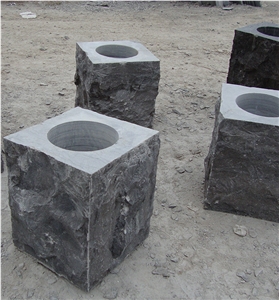 Blue Limestone Flower Pots, Flower Vase Blue Limestone Flower Pots, Flower Vase