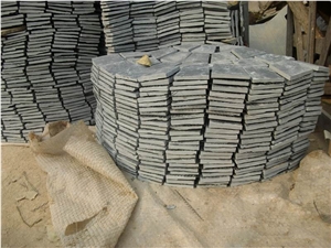 China Black Slate Fan Paving Stone,Cube Stone
