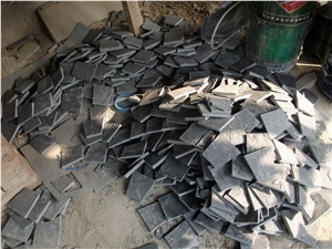 China Black Slate Fan Paving Stone,Cube Stone