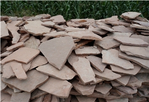 Pink Slate Crazy Paving Meshd Flagstone