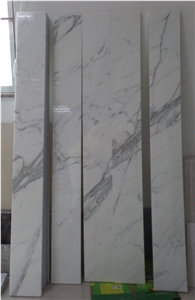 Calacatta White Statuario Carrara Marble Subway Mosaic Brick Wall Tile