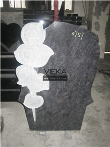 Bahama Blue Granite Tombstone & Orion Monument,Vizag Blue Granite Cemetery Gravestone,India Blue Granite Engraved Headstone Polished Western Germany Style Flower Carve