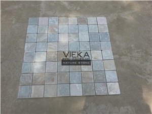 P014 Beige Yellow Slate Tile,Interior Decoration Nature Split Face Floor and Wall Brick Mosaic Pattern 4x4