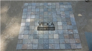 P014 Beige Yellow Slate Tile,Interior Decoration Nature Split Face Floor and Wall Brick Mosaic Pattern 4x4