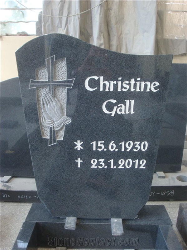 Black Granite Cross Headstone, Black Granite Monument & Tombstone