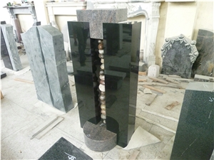 Black Granite Upright Headstone, Black Granite Monument & Tombstone