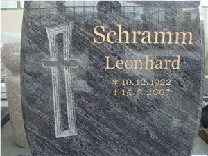 China Black Granite Cross Craving Headstone