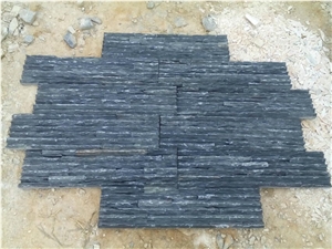 Black Quartz Dark Grey Peak Stone Z Shape Interlocking Peak Ledge Stone Veneer