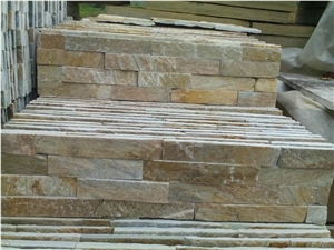 Cheap Yellow Slate Rusty Slate Culture Stone Thin Panel Carton Package Popular Stone Veneer