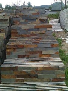 Cheap Yellow Slate Rusty Slate Culture Stone Thin Panel Carton Package Popular Stone Veneer