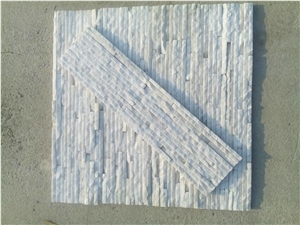 White Quartz Snow Marble Flowing Water Culture Stone Wall Cladding Veneer