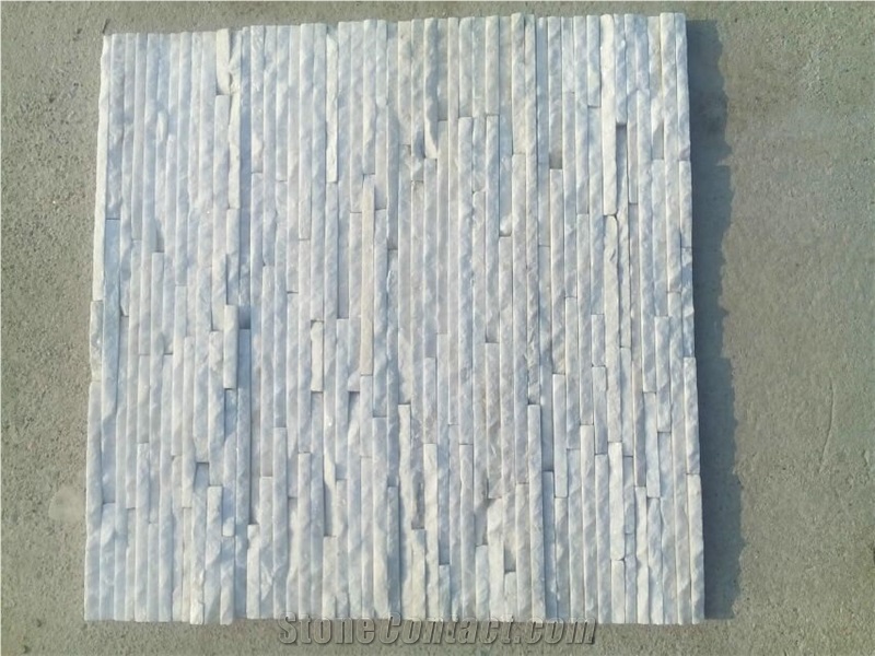 White Quartz Snow Marble Flowing Water Culture Stone Wall Cladding Veneer