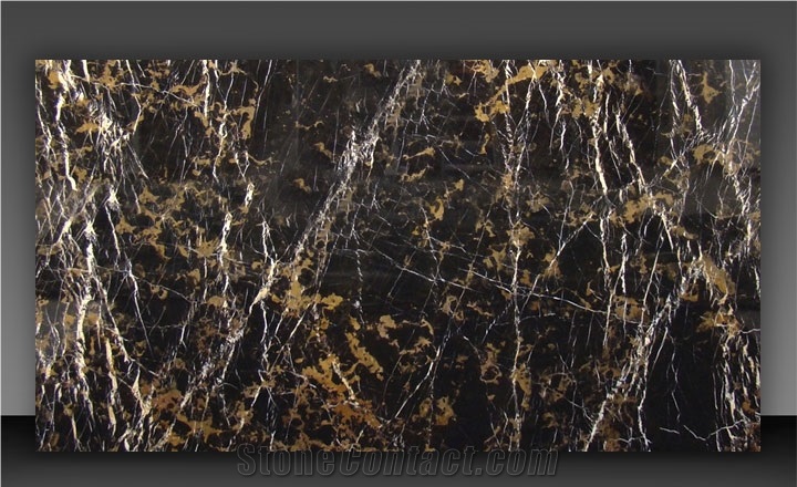 Black Portoro - Double Polished Tiles for Interior Flooring and Skirting