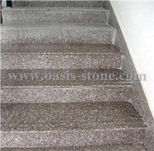 China G664 Pink Granite Stairs & Steps,Misty Brown Granite