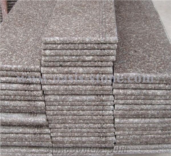 China Pink G664 Granite Stairs & Steps,Misty Brown Granite Stairs