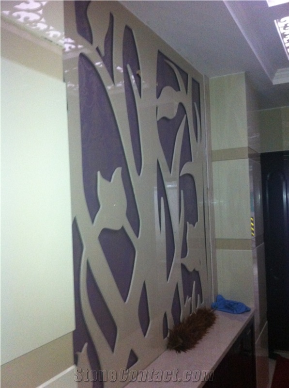 Artificial Stone 3d Panels Nano Crystallized Glass Parquet Tiles & Slabs for Villa Decoration