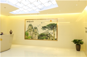 Emin Nano Glass Beige Crystallized Stone Background Art Works