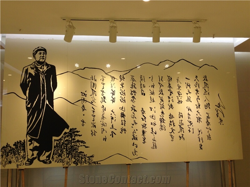 Emin Nano Glass Beige Crystallized Stone Background Art Works