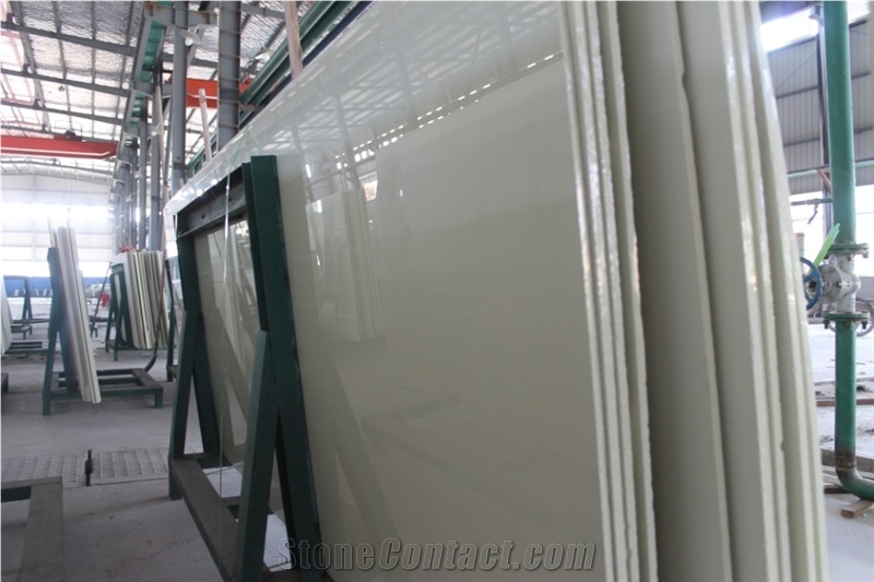 Emin Nano Glass White Crystallized Stone Big Slab Solide Surface Artificial Stone Tile Wall Tile Floor Tile