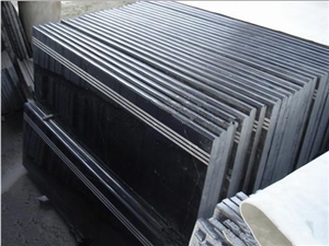 Fargo Black Marquina Polished Stair&Riser, Negro Marquina Staircase/Stair Treads with Anti-Slipper