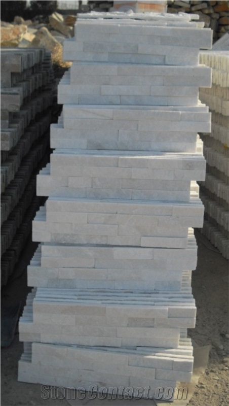 Fargo China Laizhou White Marble Z Shape/S Shape Cultured Stone Stacked Stone Veneer, Wall Crazy Cladding Panels, Exposed Wall Stone