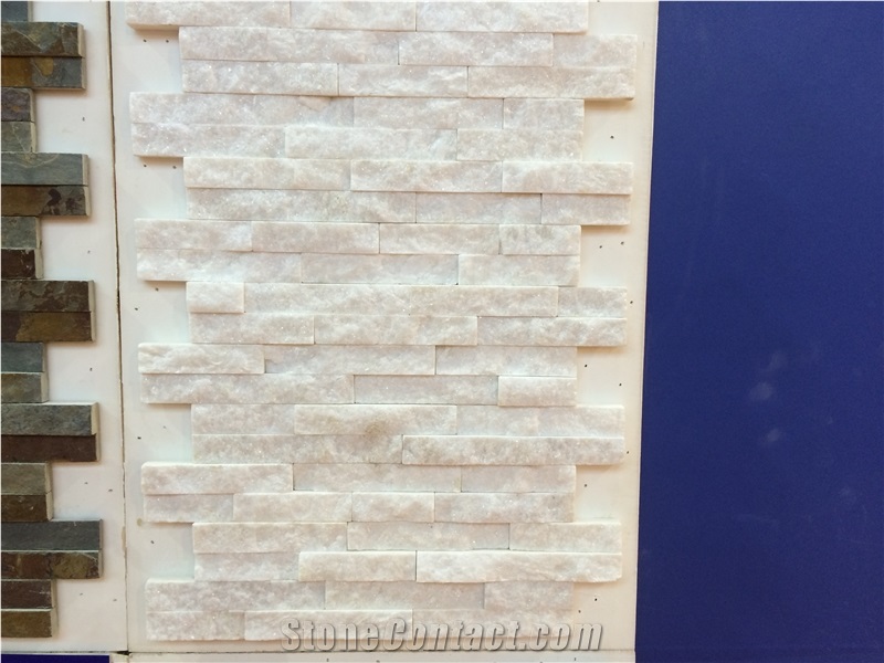 Fargo China Laizhou White Marble Z Shape/S Shape Cultured Stone Stacked Stone Veneer, Wall Crazy Cladding Panels, Exposed Wall Stone
