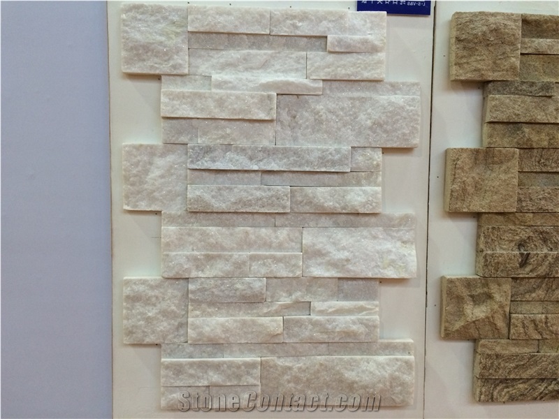 Fargo China Laizhou White Marble Z Shape/S Shape Cultured Stone Stacked Stone Veneer, Wall Crazy Cladding Panels, Exposed Wall Stone