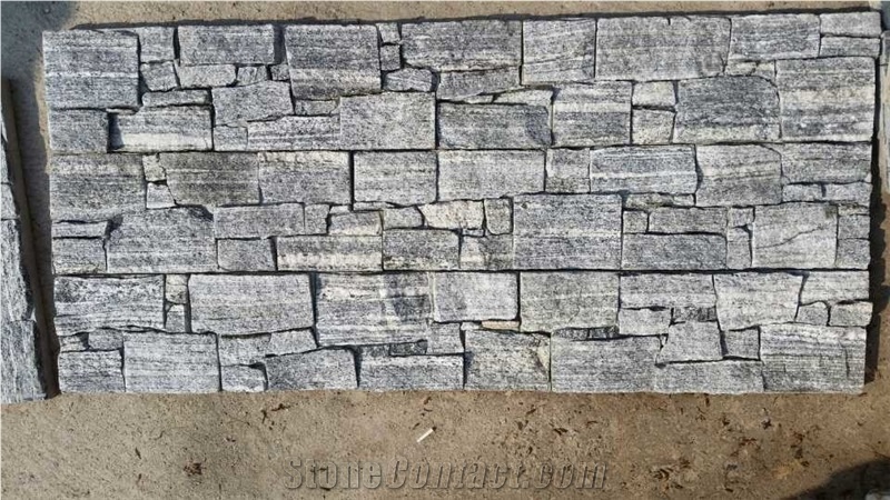 Fargo China Multicolor Slate Stacked Stone Veneer with Cement Base,Exposed Wall Ledge Stone/Wall Cladding Panels with Concrete Base