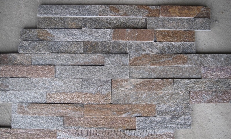 Fargo China Pink Quartzite Z Shaped Wall Crazy Panels, Quartzite Stacked Stone Veneer for Wall Decor, Exposed Wall Ledge Stone