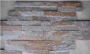 Fargo China Pink Quartzite Z Shaped Wall Crazy Panels, Quartzite Stacked Stone Veneer for Wall Decor, Exposed Wall Ledge Stone