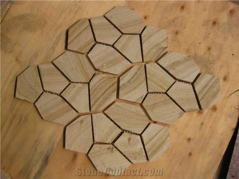 Fargo China Yellow Sandstone Irregular Flagstone Net,Random Flagstone Mesh for Garden Road,Walkway Paving,Courtyard Pavers