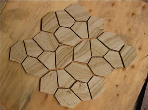 Fargo China Yellow Sandstone Irregular Flagstone Net,Random Flagstone Mesh for Garden Road,Walkway Paving,Courtyard Pavers