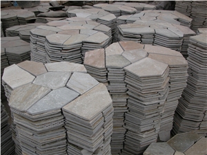 Fargo China Yellow Sandstone Random Flagstone Mesh, Irregular Flagstone Net for Walling, Garden Road Paving, Walkway Pavers
