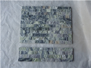 Fargo Dark Green Marble Stacked Wall Cladding Panel,Exposed Thin Stone Veneer for Wall Decor,Green Marble Ledge Stone