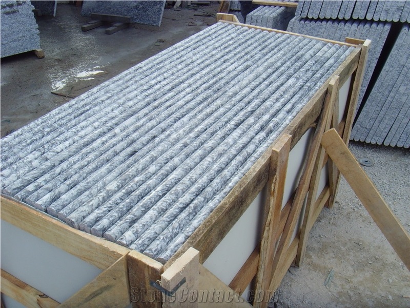 Fargo G4418 Spray White Granite Stair Treads,Sea Wave Flower Granite Polished with Full Bullnose Staircase, Steps & Risers