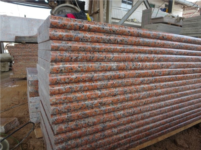 Fargo G562 Maple Red Granite Polished Stairs, High Polished with Full Bullnose Red Granite Steps,Staircase