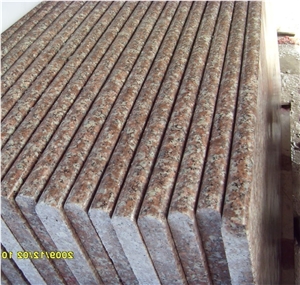 Fargo G687 Granite,Peach Blossom Red Granite Staircase & Riser,Polished China Red Granite Steps,Stair Treads