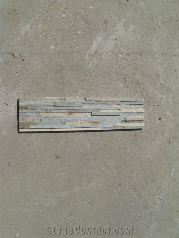 Fargo Grey Slate Wall Cladding Stone,Stacked Water-Fall Veneer, Exposed Wall Panels