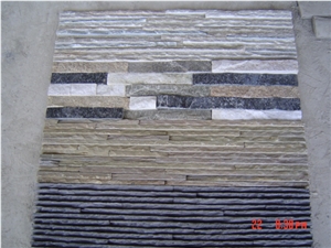 Fargo Grey Slate Wall Cladding Stone,Stacked Water-Fall Veneer, Exposed Wall Panels