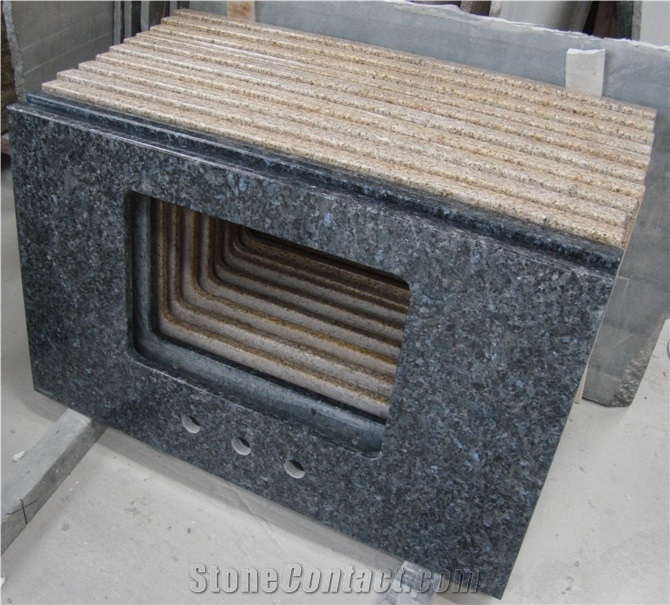 Fargo Labrador Blue Pearl Bathroom Vanity Tops,Blue Pearl Custom Vanity Tops, Polished Bath Solid Surface