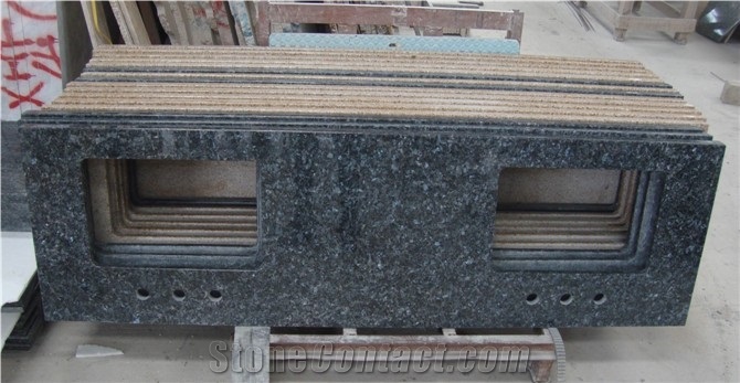 Fargo Labrador Blue Pearl Bathroom Vanity Tops,Blue Pearl Custom Vanity Tops, Polished Bath Solid Surface